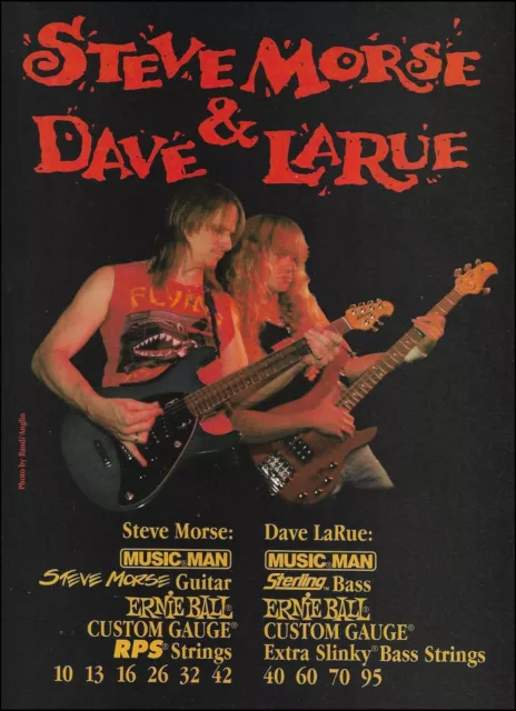Steve Morse Ernie Ball Music Man Dave LaRue Sterling Bass guitar strings 1994 ad