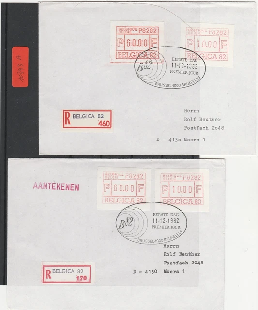 Belgien Automatenmarken  gestempelt  auf Brief  Ersttag  2x MiNr. 2