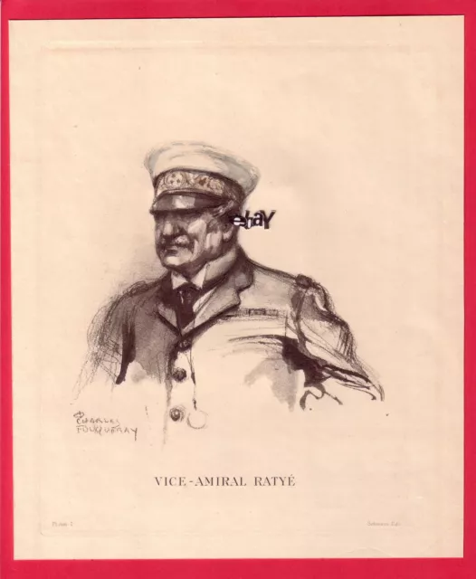 le Vice-Admiral Rathyé engraving 20s hp. Fouqueray /B2GMA1