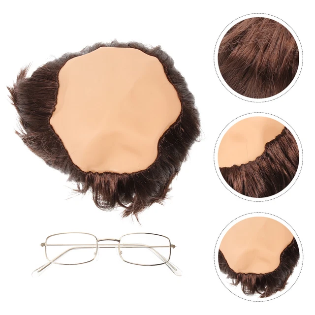 Balding Perücke – Glatzen-Look Mit Haarkranz, Ideal Für Clown Oder Verrückter Wissenschaftler Kostüm, Rot