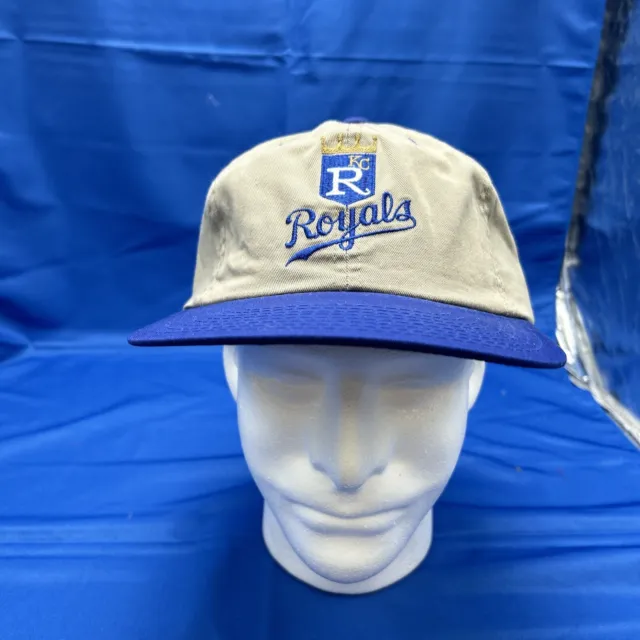 Signature KANSAS CITY ROYALS Snapback HAT BASEBALL CAP BLUE/TAN NWOT