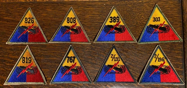 8 WW2 US Army Armor Armored Division Patches
