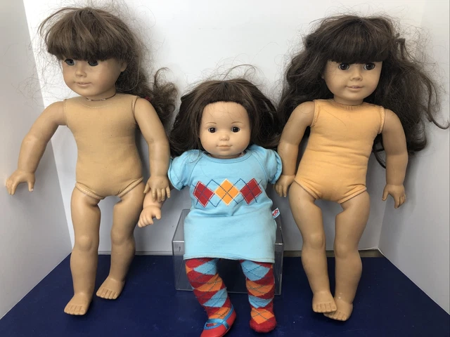 15-18” Pleasant Co American Girl & Bitty Baby Dolls Lot 3 Samantha Molly As Is