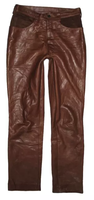 Unikat Jeans IN Pelle/Pantaloni IN Pelle IN Braun Circa W28 " / L31