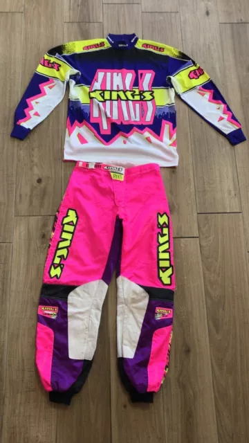 KINGS Racing pants vintage retro mx cross motocross completo jersey 36 no JT FOX