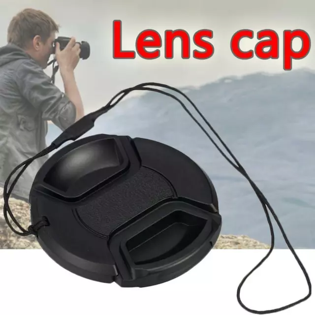 2Pc 49MM Front Lens With String Plastic Cap Cover Accessory For SLR Camera  Top