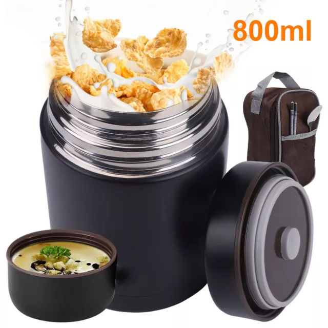 Thermobehälter ThermoBecher Lunchbox Isolierbox Behälter Edelstahl Lunchbox 0.8L