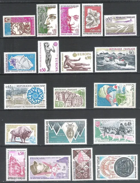 Lot de timbres neufs** séries complètes de l'année 1974