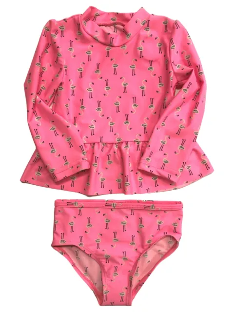 Carters Infant & Toddler Girls 2pc Pink Flamingo Rash Guard Swim Suit