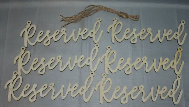 6 Pieces Reserved Sign For Wedding Hanging Wooden Reserved Sign