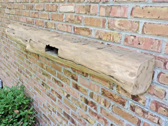 Hand Hewn Barn Wood Fireplace Mantel Floating Rustic Reclaimed  7x7x64 Live Edge