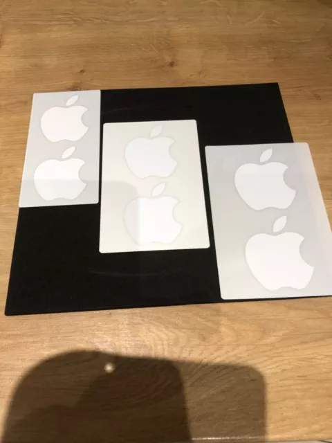 New 6 Original Apple Mac Logo Stickers Various Sizes