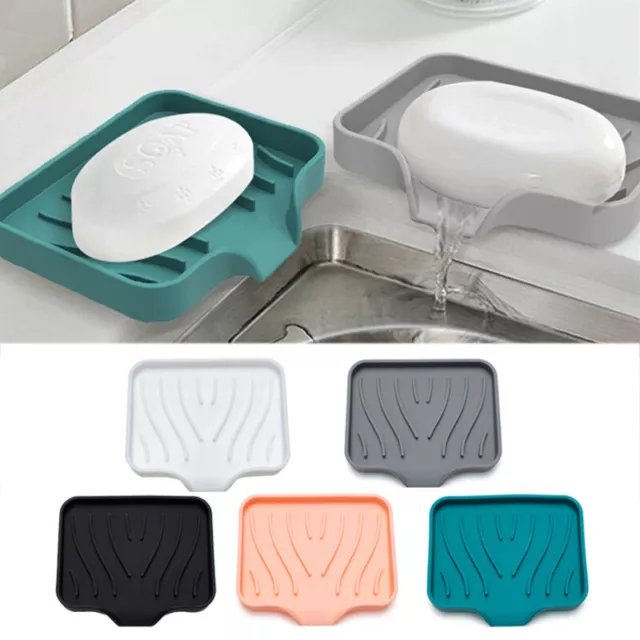 Jabonera De Silicona Plato De Baño Jabonera Bandeja De Drenaje Soporte Para <