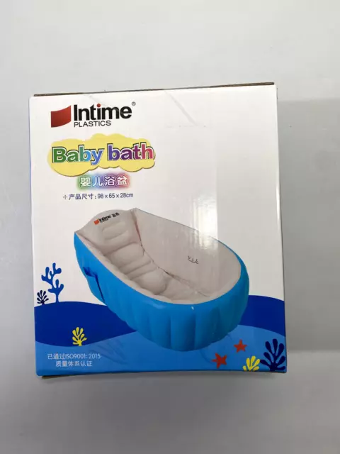 Intime Plastic Baby Bath BLUE Inflatable 65x28 cm