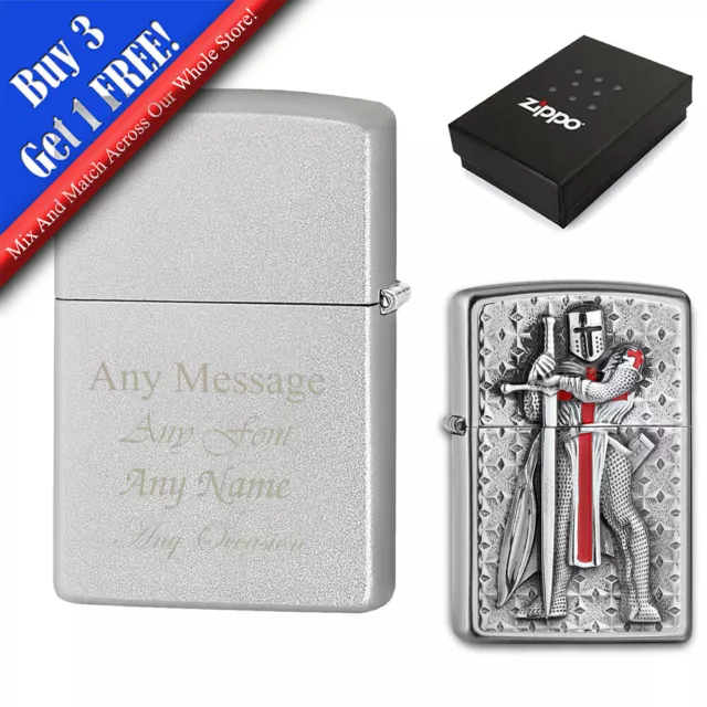 Personalised Engraved Templer Emblem Official Zippo Windproof Lighter