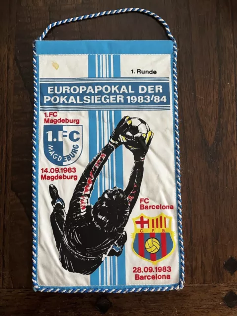 Wimpel 1. FC Magdeburg FC Barcelona 1983 Europapokal der Pokalsieger FCM Pennant