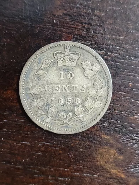 1858 10C Canada 10 Ten Cents Silver Dime Early Type Coin