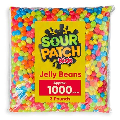Sour Patch Jelly Beans -3lbs Bulk Bag - Sweet then Sour Assorted Fruit Flavor...
