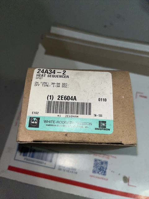 White Rodgers 24A34-2 Electric Fan & Heat Sequencer Relay ON 30-90 Sec OFF 1-30