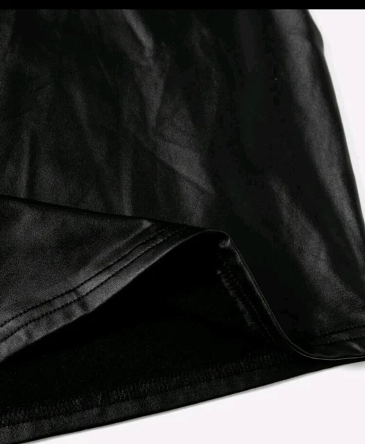 Vestito Rock Ecopelle Bambina abito mini abito Ragazza Ecopelle abito Nero Tg.10 3
