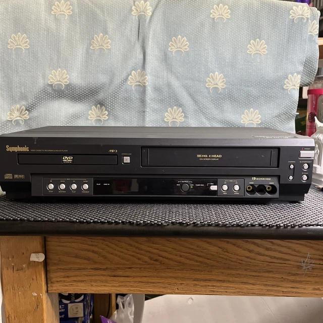 SYMPHONIC WF803 VHS Player VCR Recorder & DVD CD Player Combo Tested