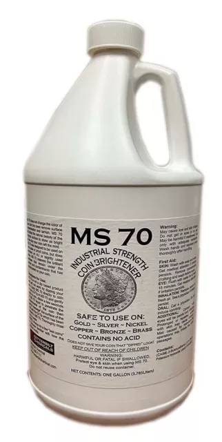 Industrial Strength Coin Brightener MS70 For Gold Silver Nickel Copper  1 Gallon