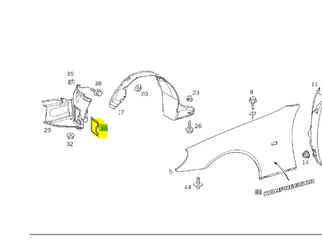 A1708840122 MERCEDES-BENZ SLK R170 Radhaus Abdeckung vorne links