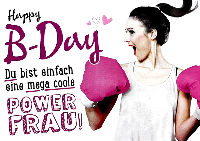 LUSTIGE GEBURTSTAGSKARTE FRAU Glückwunschkarte Powerfrau Geburtstag
