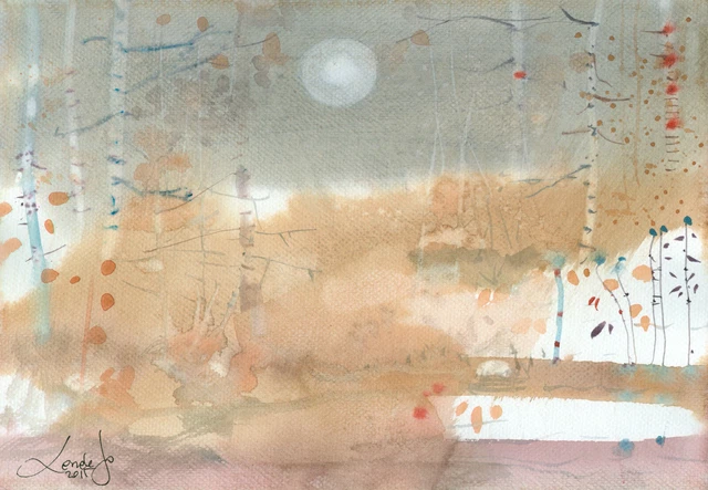 acuarela pintura aquarelle imagen original (30x21) cm0351 PL