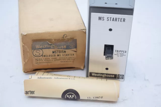 NEW Westinghouse MST01SN Manual Motor Starter, Toggle Switch, 1PH, 1P, MS Series