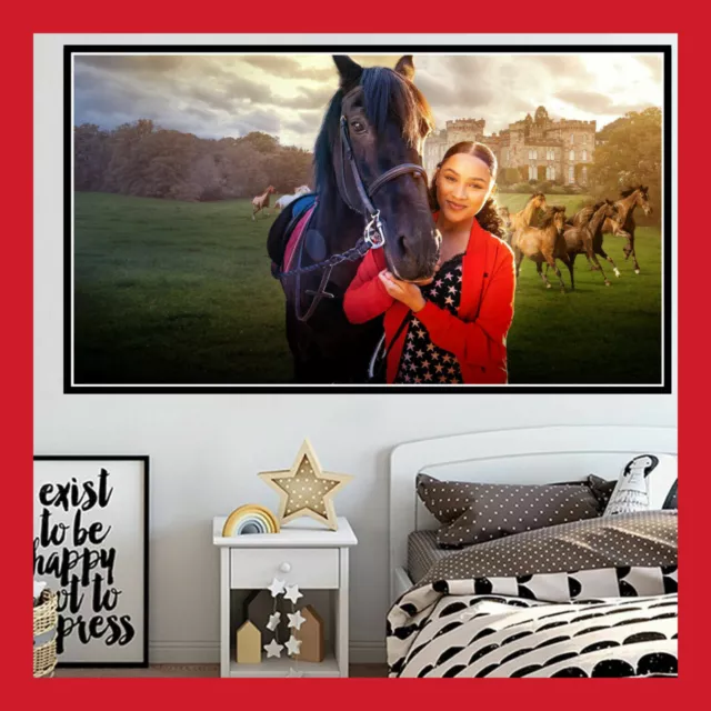 Grande Toile Poster Coton Photo Série Netflix Zoe Et Raven Free Rein Chevaux Jeu