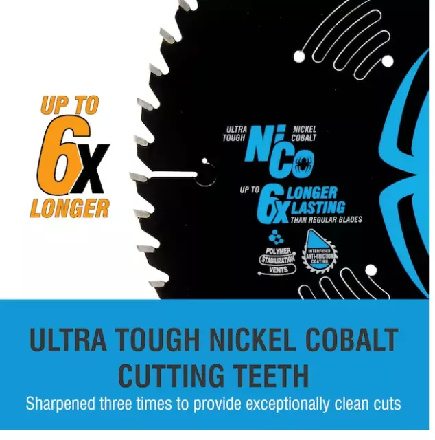 Hoja de sierra de acabado fino con punta de carburo Spyder Products 10" 60 dientes NiCo 13053 2