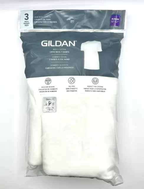 New Gildan Men’s 3 Pack Crew Neck White T-Shirts Sizes S,M,L,XL,2XL