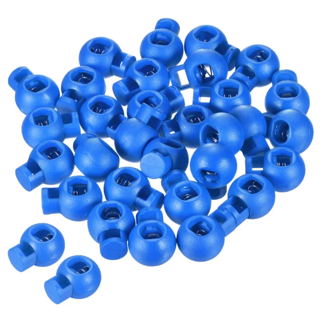 Cord Locks, 30 Pack Ball Spring Toggle Stopper, Sky Blue