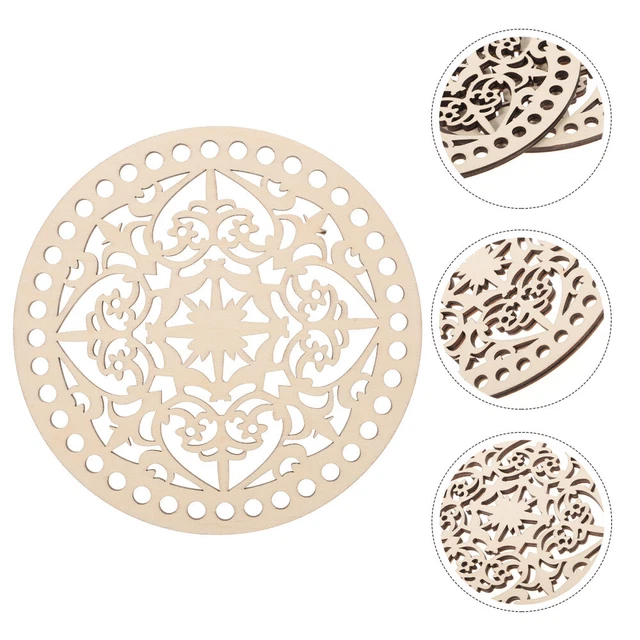 2 Pcs Crochet Bag Base Shaper Bottom Ladies Accessories Wooden Basket