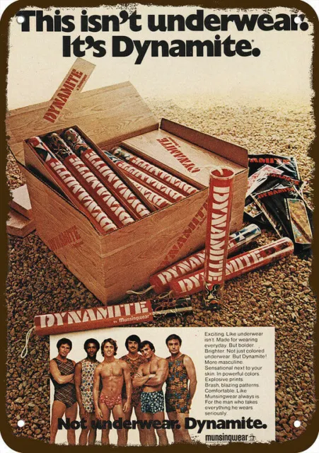 1973 MUNSINGWEAR DYNAMITE RETRO 70's UNDERWEAR Vintage Look REPLICA METAL SIGN