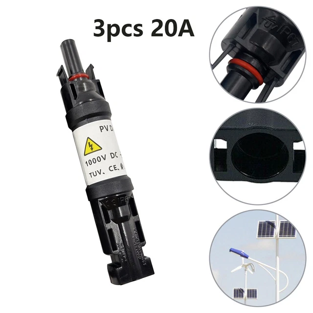 1000V DC SOLAR PV Diode Connector Cable Plug Inline Solar PV Panel ...