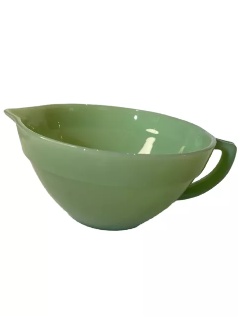 Vintage Fire King Jadeite Oven Ware Mixing Bowl with Pour Spout Batter Bowl
