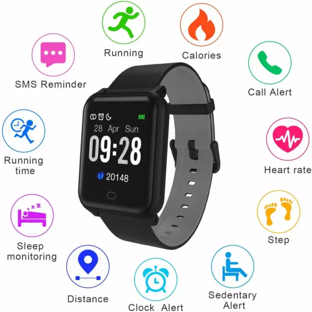 Montre Connectée Intelligente Étanche Android/iOS Téléphone Cadeau Homme Femme