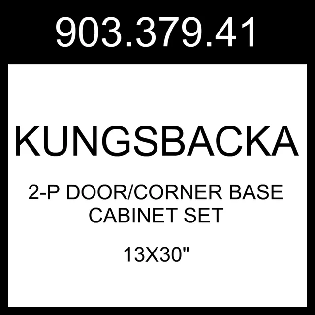 IKEA KUNGSBACKA 2-p Door/corner Base Cabinet Set Anthracite  13x30" 903.379.41