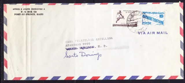 Haiti 1962 Port Prince to Santo Dominga Air Letter