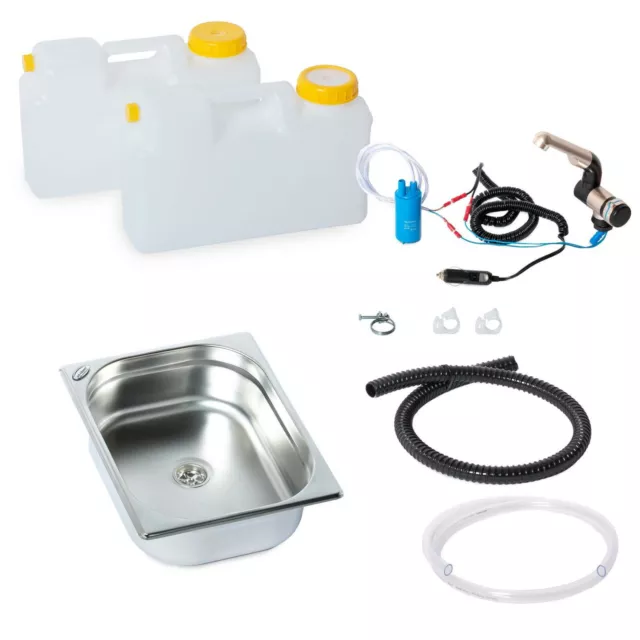 12V Camping Évier Technique Kit Lavabo Kit de Montage Évier 325x265x100mm Bulli