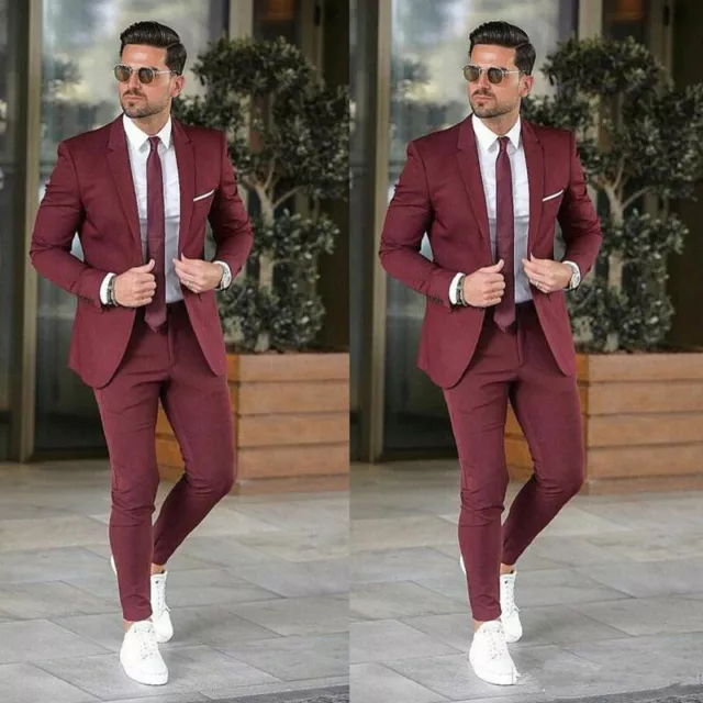 2 PIECES MEN'S Suits Leisure Slim Fit Outfits bUSINESS Wedding