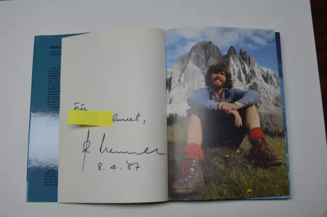 Original Autogramm - Reinhold Messner - 1987 - Alle meine Gipfel - Buch