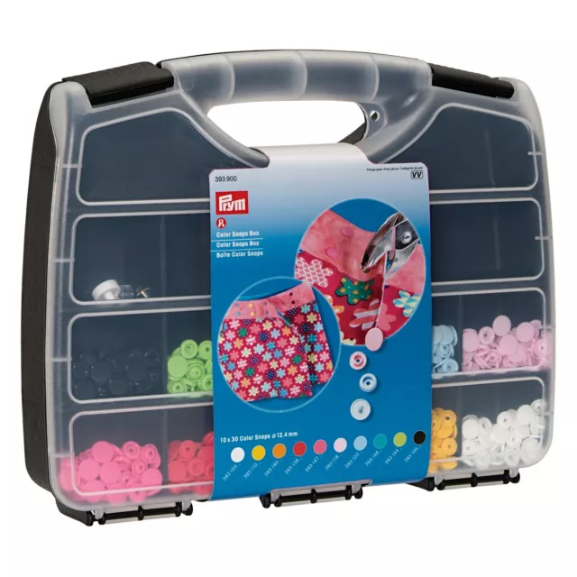 Colour Snaps Box - 300 colorsnaps Poppers sewing press fasteners Prym 393900