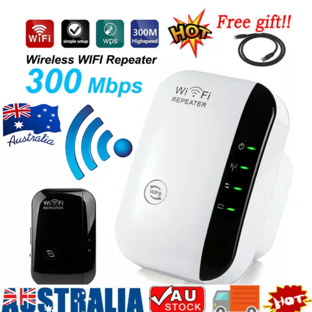 300Mbps Wifi Extender Repeater Range Booster AP Router Wireless-N 802.11 AU Plug