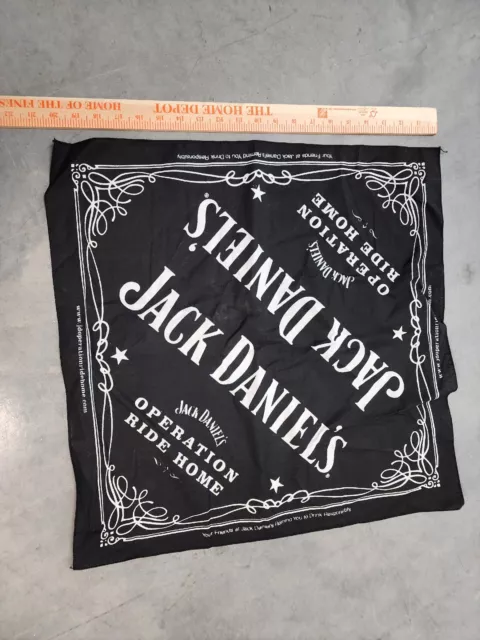 JACK DANIELS Old No. 7 Black 21" x 21" Bandana Handkerchief Scarf Daniel's NWOT