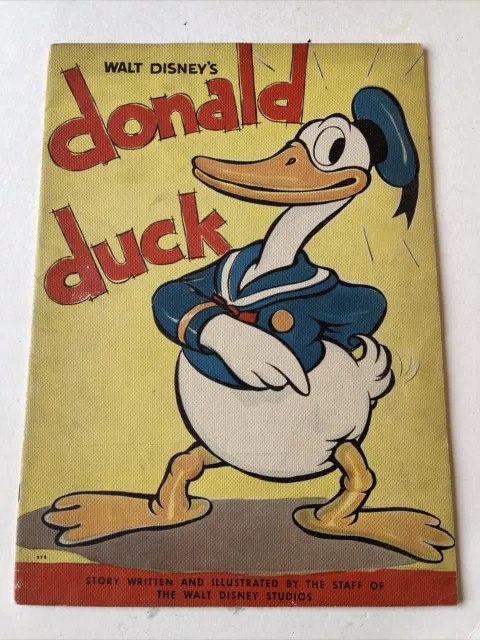1935  DONALD DUCK Linen Book, Whitman #978,1st DD Story