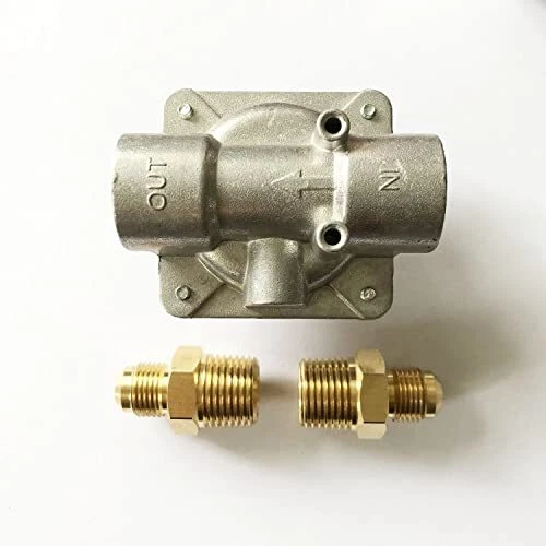 Natural Gas Grill Regulator with 2 Brass Fittings Gas Pipe in/Out 1/...