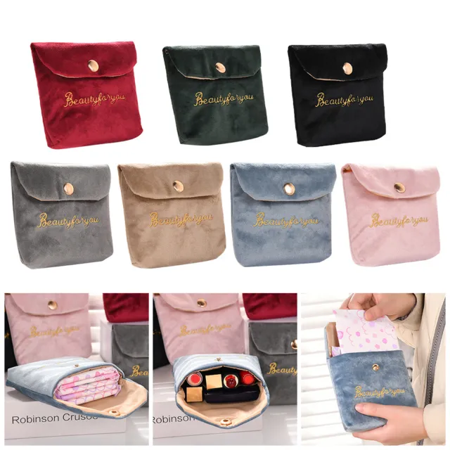 Women Girl Purse Sanitary Pad Pouch Embroidery Napkin Towel Storage Bag Case